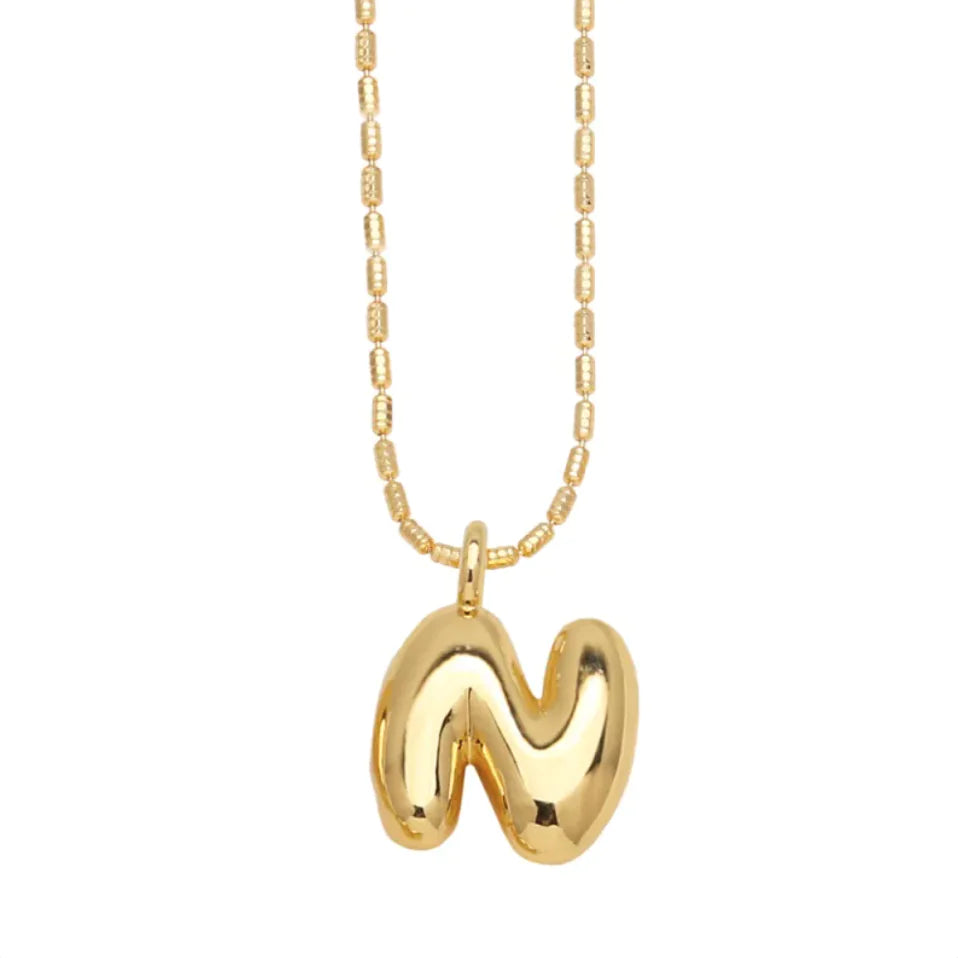 Gold-Plated 26-Letter Pendant Necklace – Hip Hop Clavicle Chain