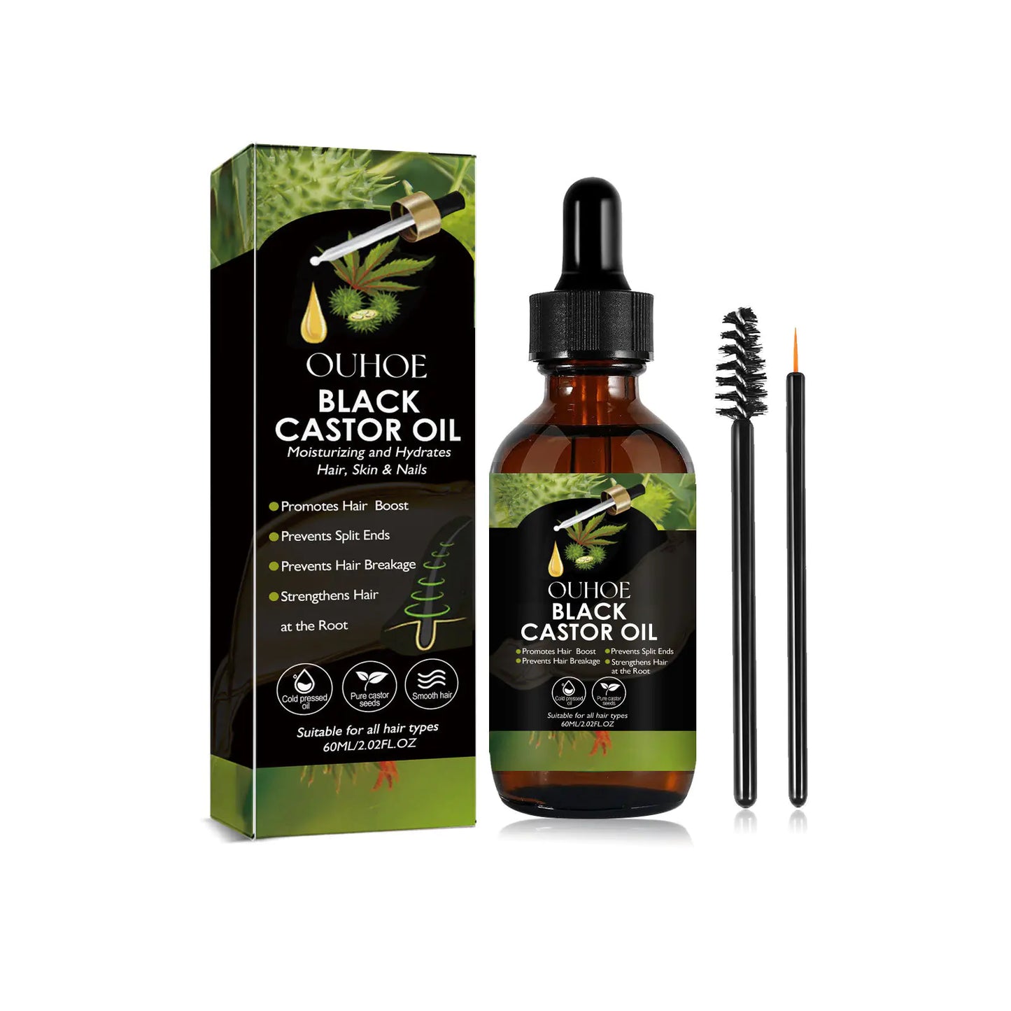 OUHOE Castor Oil Hair Serum for Repair and Shine