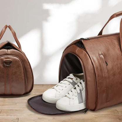 Waterproof Leather Travel Suit Bag