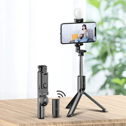 Mobile Phone Selfie Stick With Light
