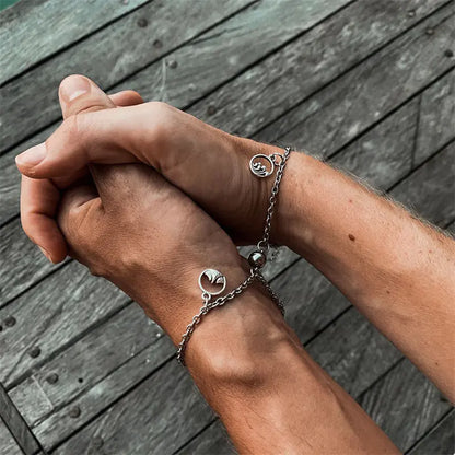 Magnetic Couple Bracelets - Simple Fashion Chain Set