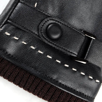 Touchscreen Leather Gloves with Fleece Lining