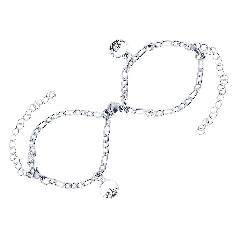 Magnetic Couple Bracelets - Simple Fashion Chain Set