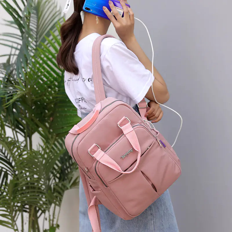 Large Capacity USB Charging Women's Backpack for Travel