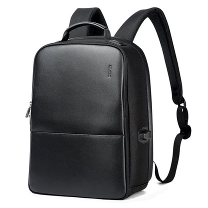 Men's Leather Anti-Theft USB Charging Backpack