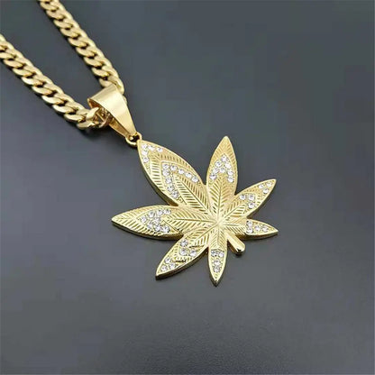 Hip Hop Gold Chain Necklace with Diamond Pendant
