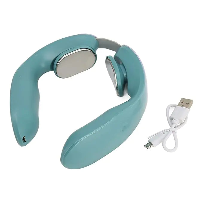 EMS Neck Acupoints Lymphvity Massager Device Intelligent Neck Massager With Heat Blue Hot Design