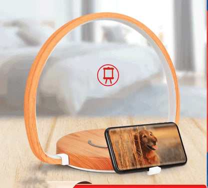 Wooden LED Alarm Clock Lamp