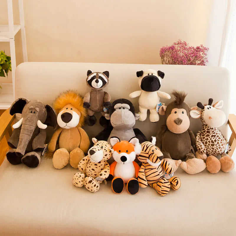 Jungle Animal Plush Toys - Lion and Elephant Dolls