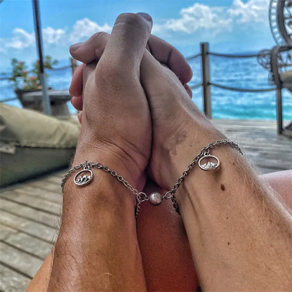 Magnetic Couple Bracelets - Simple Fashion Chain Set