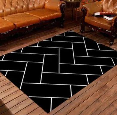 Nordic Minimalist Geometric Area Rug – Modern Living Room Carpet, 80x120cm
