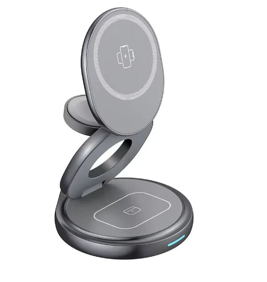 Foldable 30W Magnetic Wireless Charger Stand 3-in-1