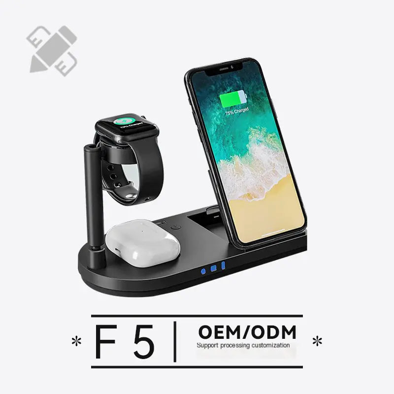 15W Fast Wireless Charger Lamp & Phone Stand (4-in-1)