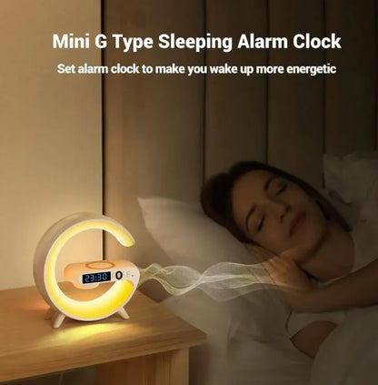 Smart G Lamp Night Light Bluetooth Speaker Wireless Charger LED RGB Alarm Clock