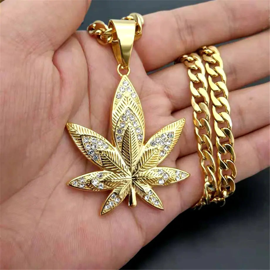 Hip Hop Gold Chain Necklace with Diamond Pendant