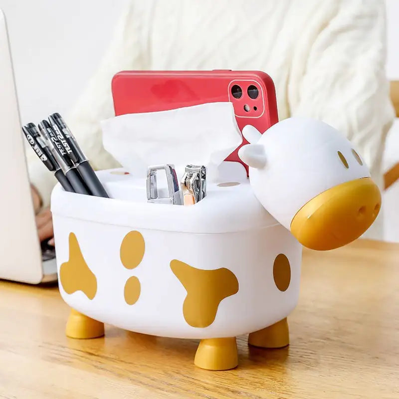 Small Cow Tissue Storage Box for Household Use