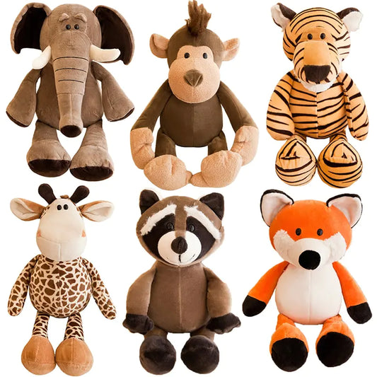 Jungle Animal Plush Toys - Lion and Elephant Dolls