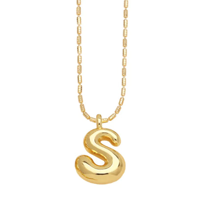 Gold-Plated 26-Letter Pendant Necklace – Hip Hop Clavicle Chain