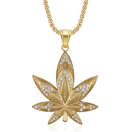 Hip Hop Gold Chain Necklace with Diamond Pendant