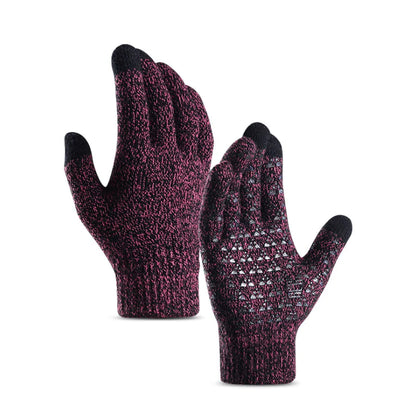 Touchscreen Knitted Gloves with Warm Fleece Lining