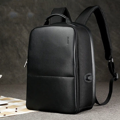 Men's Leather Anti-Theft USB Charging Backpack