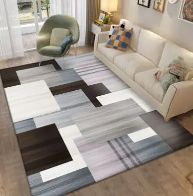 Nordic Minimalist Geometric Area Rug – Modern Living Room Carpet, 80x120cm