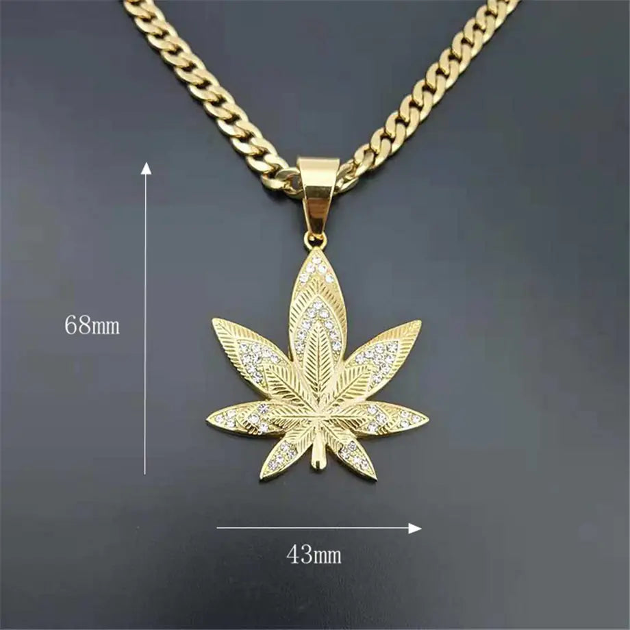 Hip Hop Gold Chain Necklace with Diamond Pendant