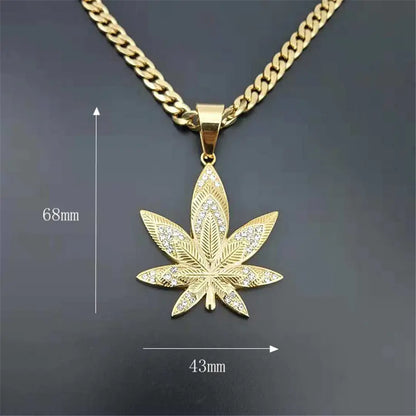 Hip Hop Gold Chain Necklace with Diamond Pendant