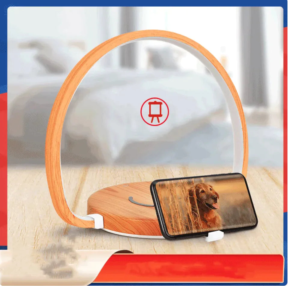 Wooden LED Alarm Clock Lamp