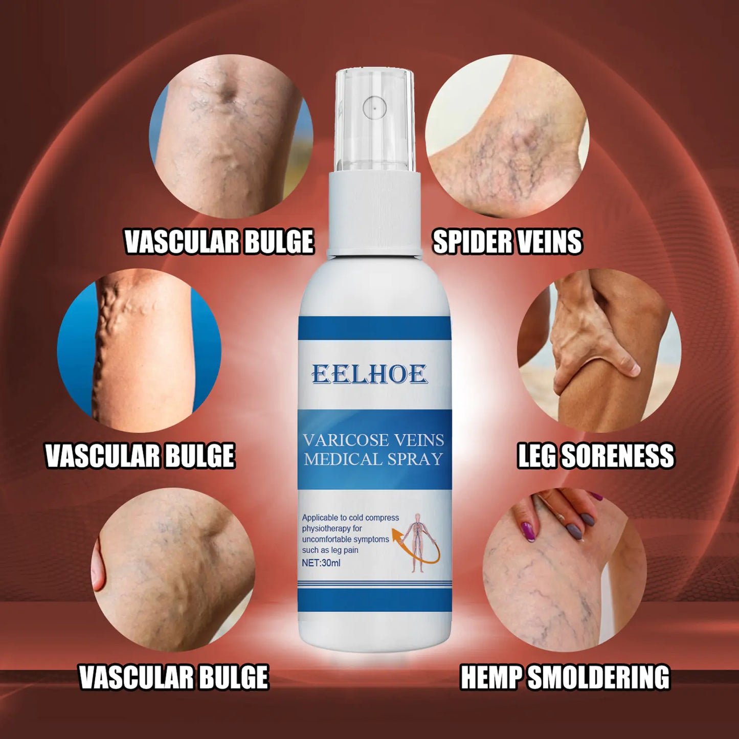EELHOE Vein Massage Spray for Leg Pain Relief