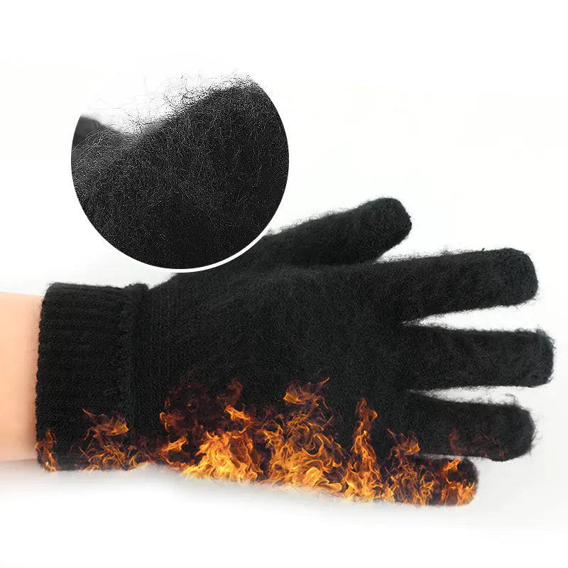 Touchscreen Knitted Gloves with Warm Fleece Lining